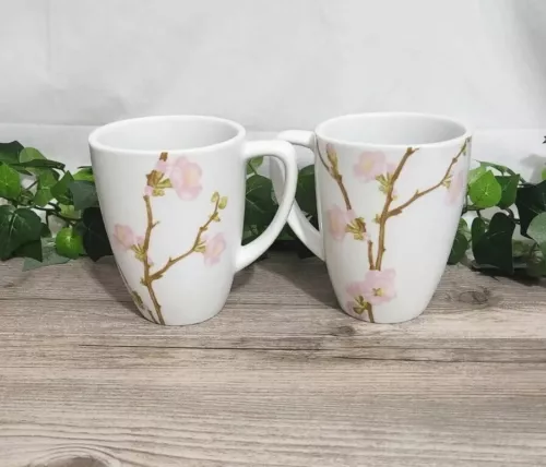 Corelle Coordinates Cherry Blossom Mugs Set Of 2