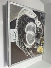 GORHAM CRYSTAL Fall Traditions HARVEST BOUNTY Acorn CHIP AND DIP 17 1/2" VG