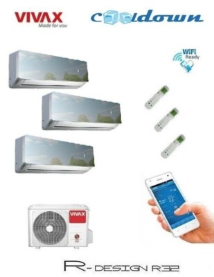 VIVAX Multisplit R Design SILVER MIRROR 3 x 3,5 KW WIFI Klimaanlage R32 A++