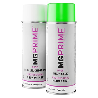 Profi Neon Acryllack Set mit Leuchtgrund in Neongrün