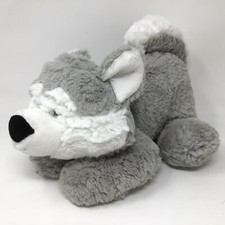 Husky Puppy Dog Aurora Plush Tushies Grey White Crouching Pouncing 12" 2014