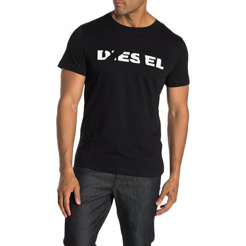 DIESEL T DIEGO BROK Mens T Shirt Short Sleeve Cotton Tee Casual Black  Summer Top