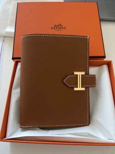 HERMES Bearn Compact Wallet, Epsom Gold 