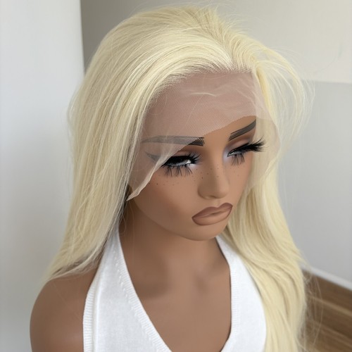 Long Straight Blonde HD Lace Front Wig Synthetic Hair Heat Resistant - Picture 3 of 9