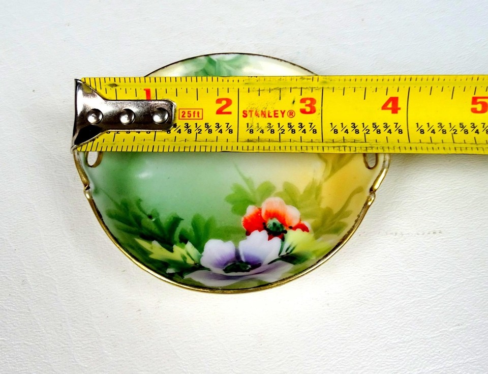 Nippon Japan Porcelain Poppies Antique 3 5/8" Handled Trinket Dish 1911