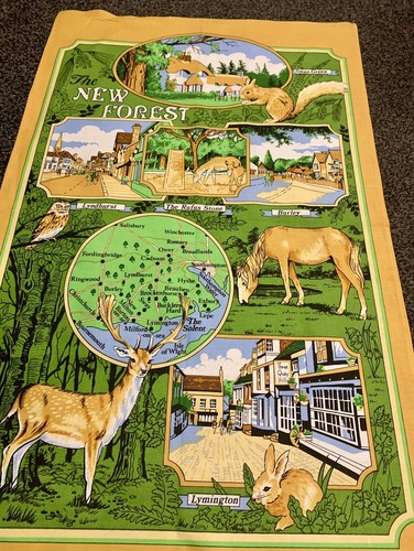 2 Vintage Tea Towels New Forest & Lincolnshire& South Humberside Never Used - Picture 10 of 15