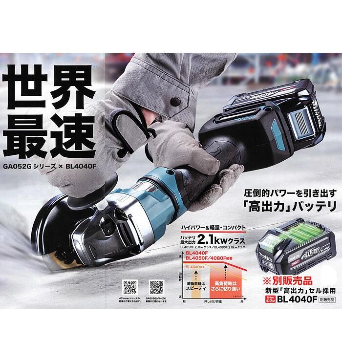 Makita Akku-Scheibenschleifer GA052GZ 100mm Paddelschalter 40Vmax nur Gehäuse - Bild 2 von 4