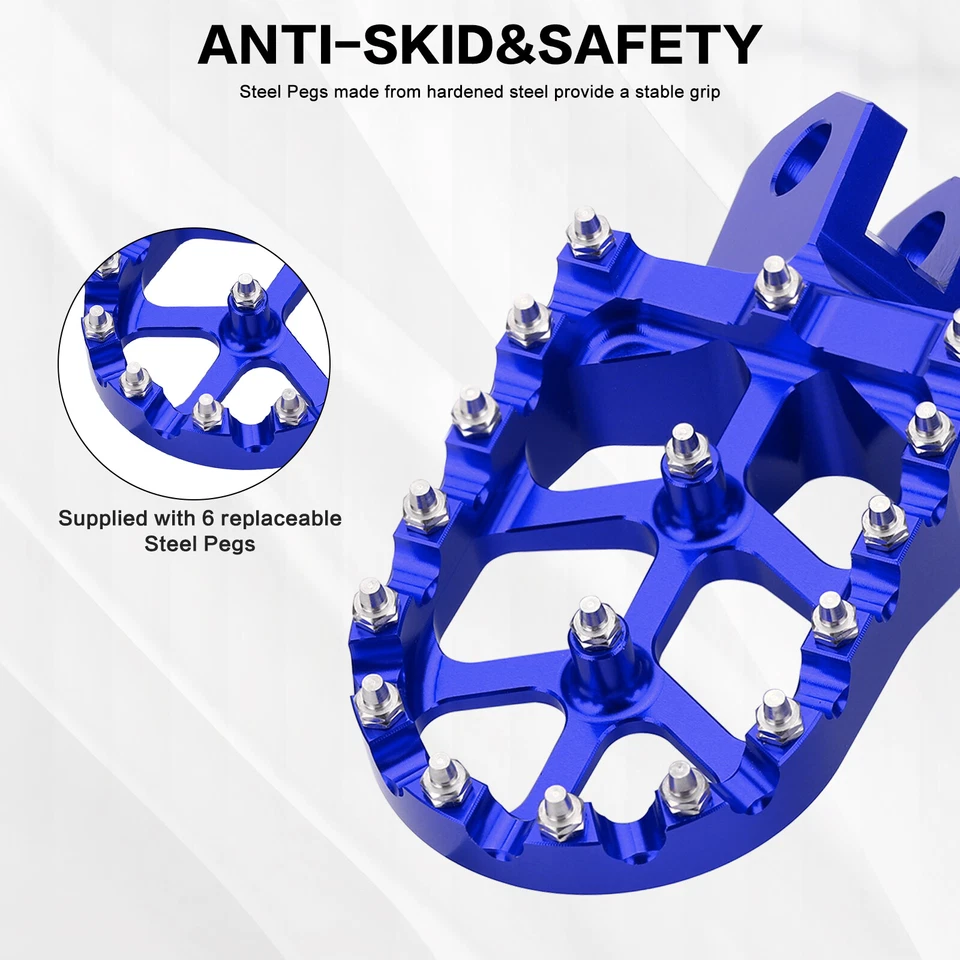 Blue Foot Pegs Dirt 自行车脚凳 适用于铃木 RM125 RM250 DRZ400 DRZ400E/S/SM — 第 4/4 张图片