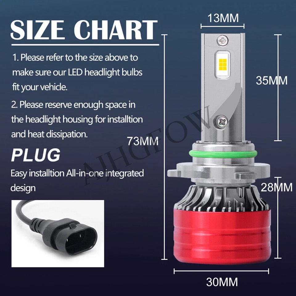 Kit de bombillas LED de haz alto bajo 6000K ultra blanco para Acura NSX 1991-2001 Foto 3 de 4