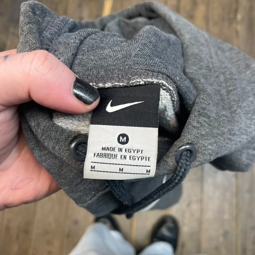 Nike Hoodie Vintage Y2K Centre Swoosh Pull Over Sweatshirt, Grey, Mens Medium image 8