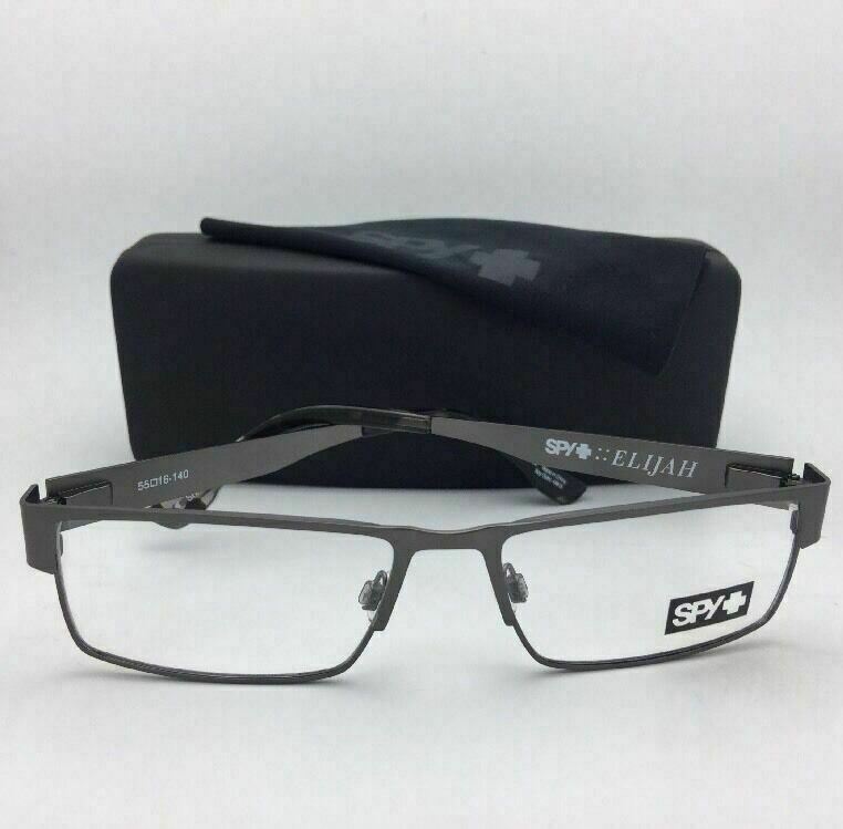 New SPY Optic Eyeglasses ELIJAH 55-16 Rectangular Gunmetal Frame w