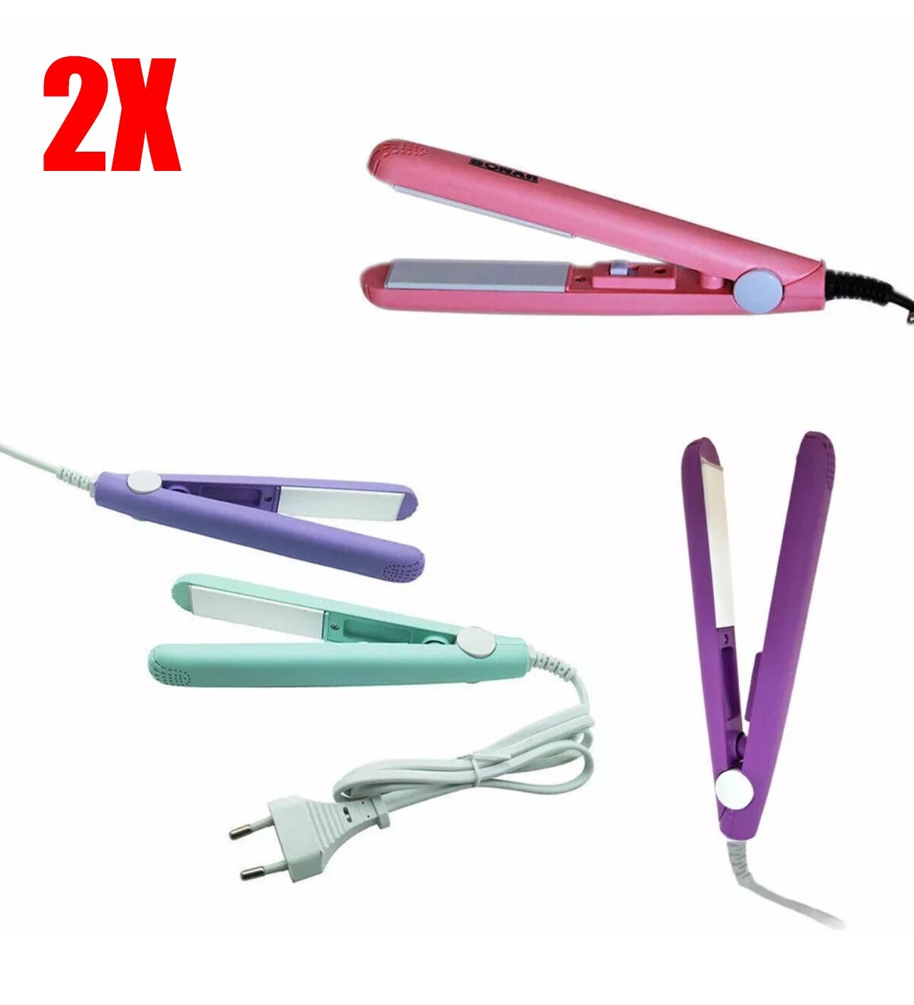 Set 2 Mini Piastre Capelli Lisci: Look Impeccabile in Viaggio e Borsa