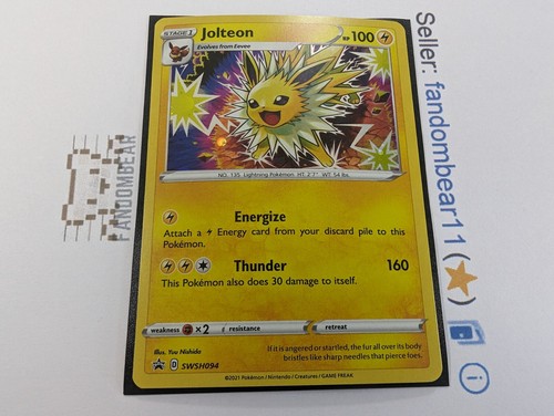 2021 Jolteon COSMOS HOLO schwarzer Stern Promo-Karte SWSH094 Pokemon SWSH LP - Bild 2 von 6