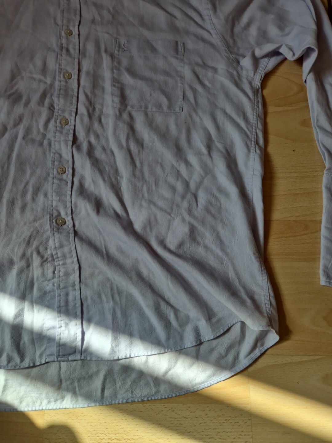 Camicia uomo YVES SAINT LAURENT collo 17 manica lunga vintage YSL anni 90 viola chiaro