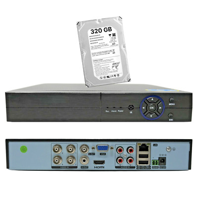 Kit DVR 4 Kanäle AHD Con HD 320GB P2P Xmeye Web Server HDMI Festplatte App