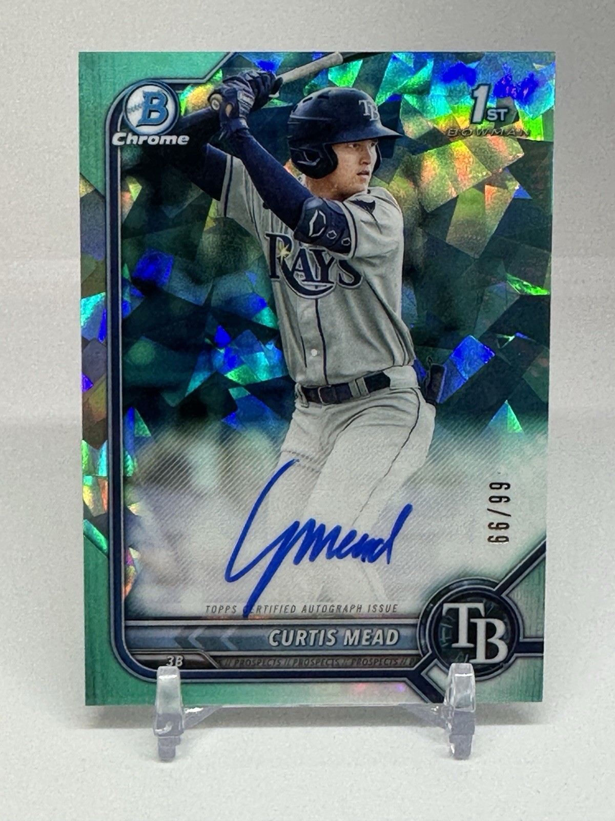 Curtis Mead Auto 2022 Bowman Sapphire Aqua Refractor /99