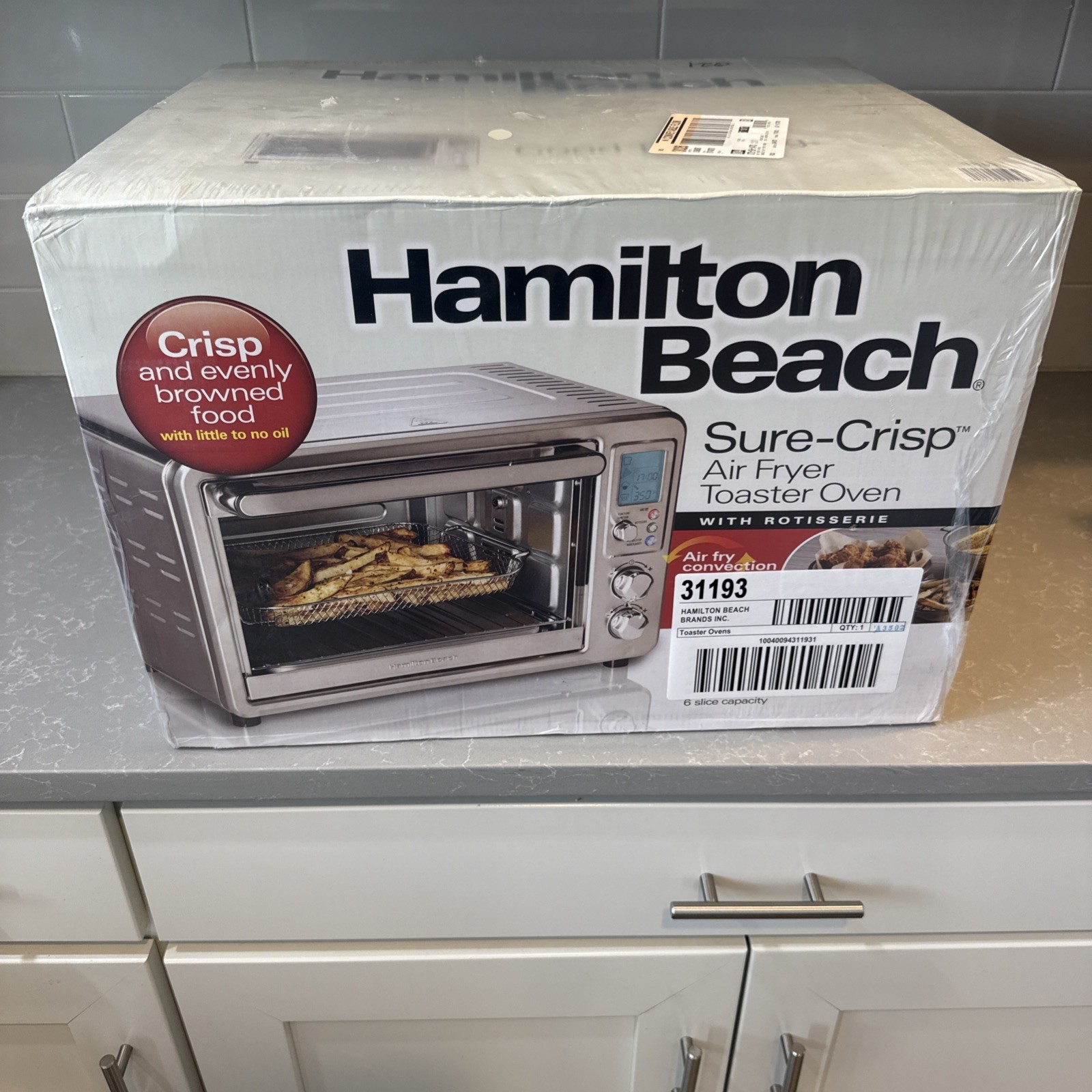 BRAND NEW Hamilton Beach Digital Sure-Crisp Air Fry Toaster 