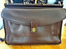 Coach Messenger Bag / Briefcase Brown Leather...