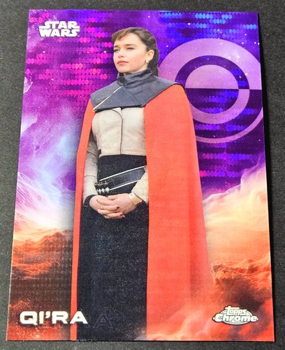 2025 Topps Chrome Star Wars Delight Purple Pulsar Qi'ra Refractor #150