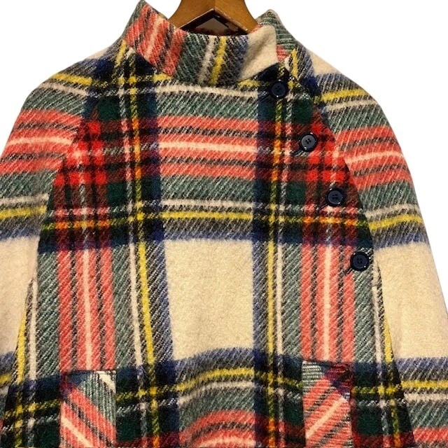 Vintage Jimmy Hourihan Boru Plaid Wool Cape Cloak Womens Outerwear Wrap, Tartan - Image 2 of 4