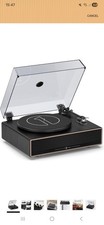 1 by ONE All-in-One Vinyl Record Player, HiFi Turntable Built-in Speakers, Black