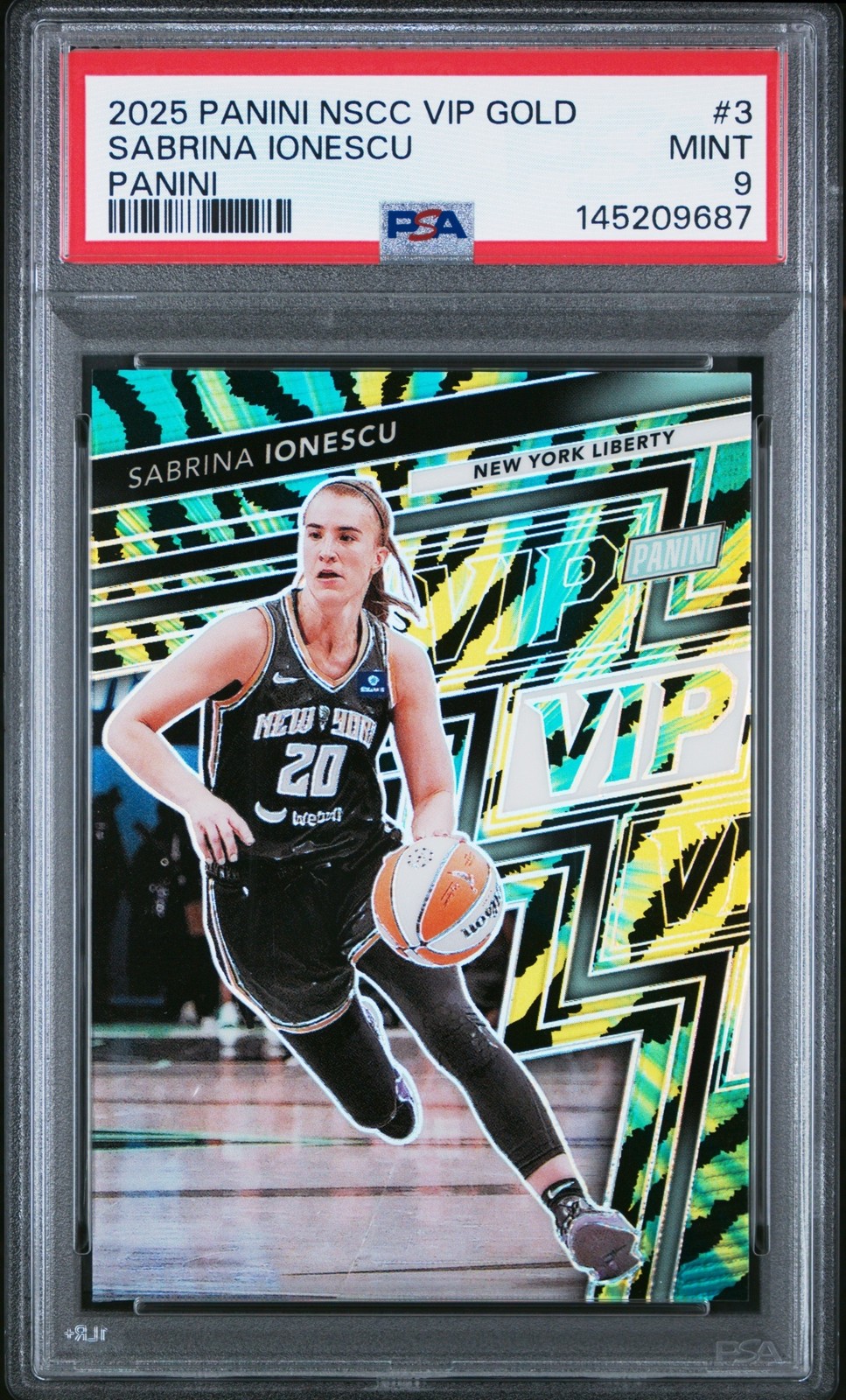 2025 Panini NSCC VIP Gold Packs Sabrina Ionescu #3 Panini PSA 9 Liberty view 1