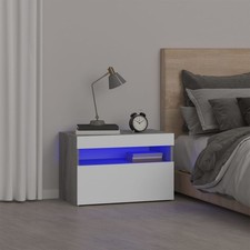 Nachttisch Nachtschrank Kommode Konsole Beistell Schrank Holz mit LED-Leuchten