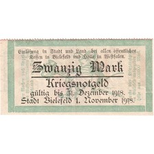[#293310] Germany, Bielefeld, 20 Mark, 1918-11-01, EF
