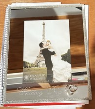 NEW - Mr Mrs Wedding 5x7 Photo Frame Mirrored Glass Free Standing 3023-46