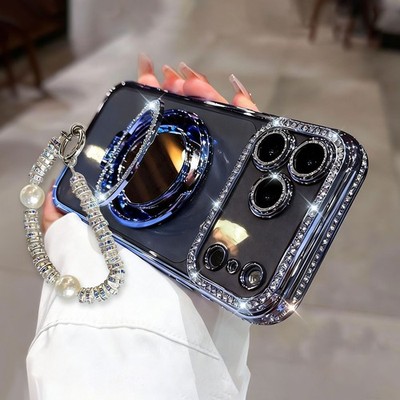 For iPhone 17 Pro Max Air 16 15 14 13 12 11 Rhinestone electroplated Phone Case