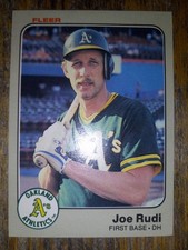 1983 Fleer Joe Rudi Oakland Athletics A's Baseball Team Collector Card #532