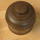 The Robbins Co. Attleboro Mass. Hammered Copper Lidded Canister Jar Vintage Dark — photo 1
