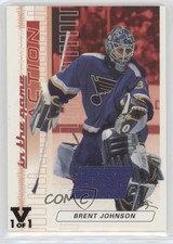 2003 ITG Action Game-Used Jerseys Ruby Vault Black 1/1 Brent Johnson #M-35 0x5