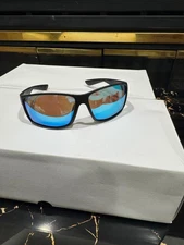 COSTA DEL MAR RINCON Matte Black with Blue Mirror 580P Polarized Sunglass - NEW