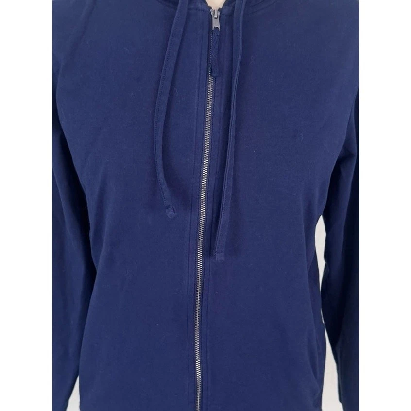 Sudadera con capucha cremallera completa Style & Co Petite mediana MP azul marino para mujer Foto 2 de 4