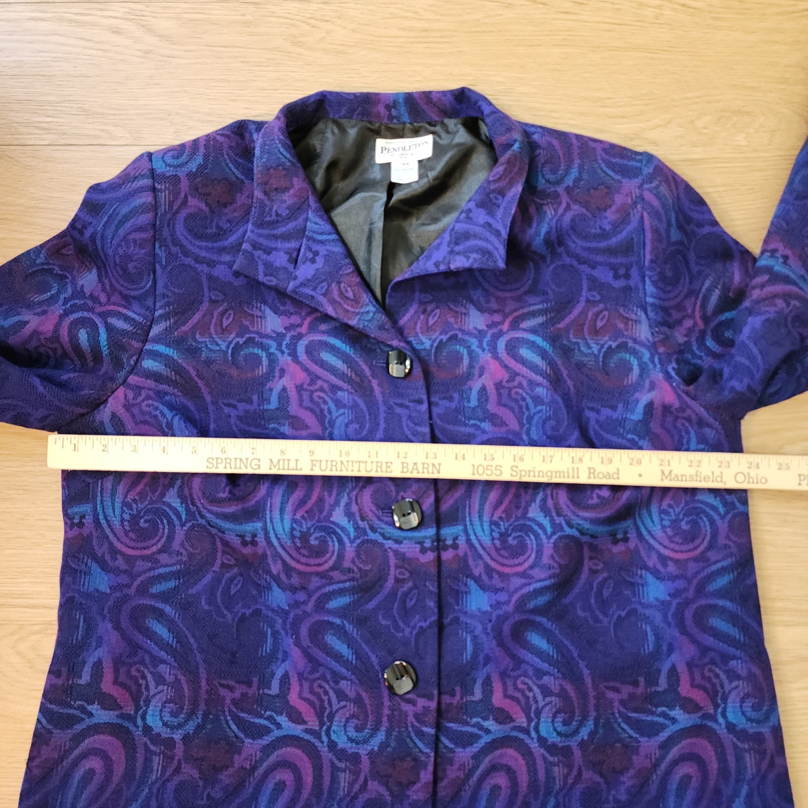 Pendleton Jacket Womens 16W Button Purple Turquoi… - image 4