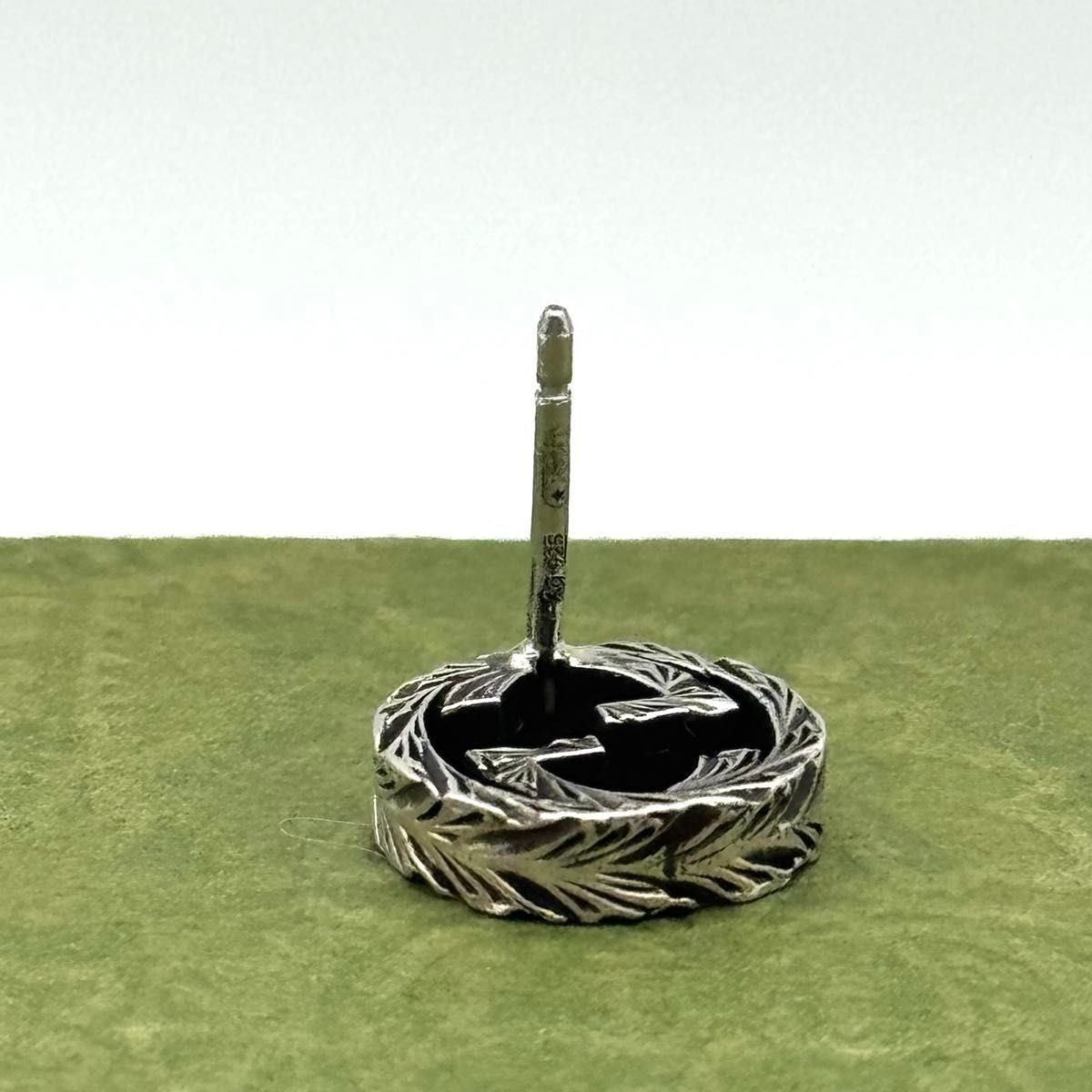 GUCCI Interlocking G Stud Earring Silver925 Singl… - image 8