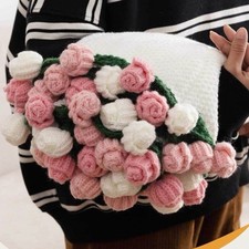 Gradient Rose Bouquet Blanket - Valentine's Gift for Her, Cozy Nap Throw