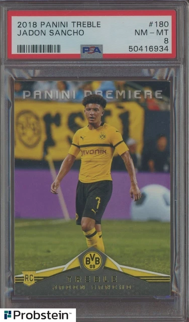 2018 Panini Treble Soccer #180 Jadon Sancho RC Rookie PSA 8 NM-MT