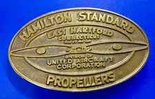 Hamilton Standard Propellers Hartford Connecticut United Aircraft Belt Buckle