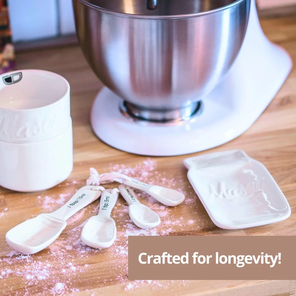 Descanso de colher de cerâmica para fogão - Suporte de colher de cozinha para frasco de pedreiro -... - Imagem 4 de 4