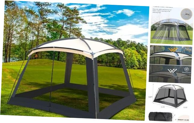 11x11ft Screen House Pop-Up Gazebo - Mosquito Proof Tent With Mesh Walls For Patio, Backyard & Camping