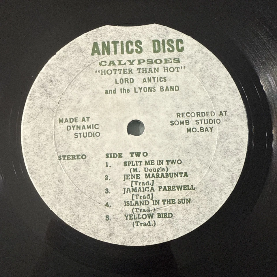 LORD ANTICS & THE LYONS BAND - Hotter Than Hot Reggae Calypso Vinyl RARE VG+ - Image 4 of 4