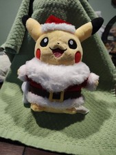 Pikachu Santa Claus Christmas Plush 2014, Pok mon Center Exclusive, 7.5"