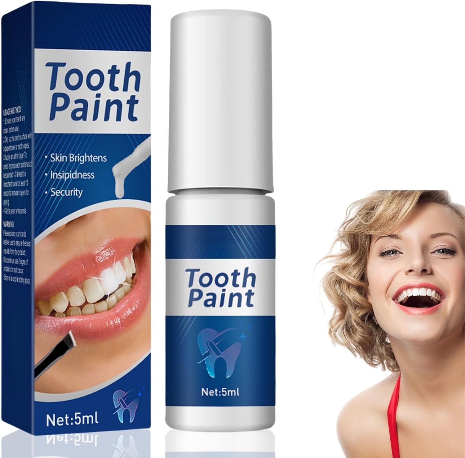 Teeth Whitening Paint,Instant Whitening Dental Lacquer,Tooth Polish Uptight Whi