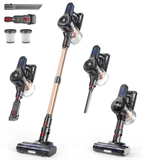Cordless Vacuum Cleaner, Powerful Stick Vacuum with 45min Runtime, Anti-Tangl...