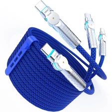 USB C to USB C Cable 6.6ft,240W 2-Pack Braided 180°Rotating Type C Charging C...