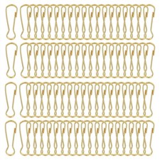80 Pcs 40mm Stainless Steel 304 Spring Snap Lanyard Hook Keyring, Gold