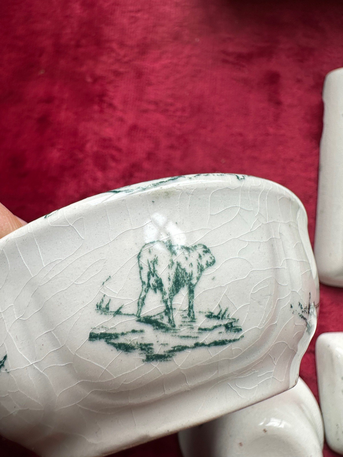 Old toilet service in its original box doll pitcher soap dish »