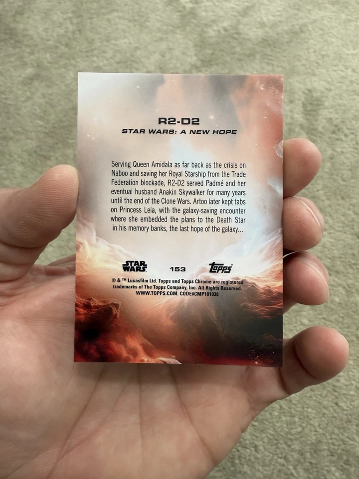 2025 Topps Chrome Star Wars Sapphire R2-D2 RED 1/5 ALPHA - Image 4 of 4